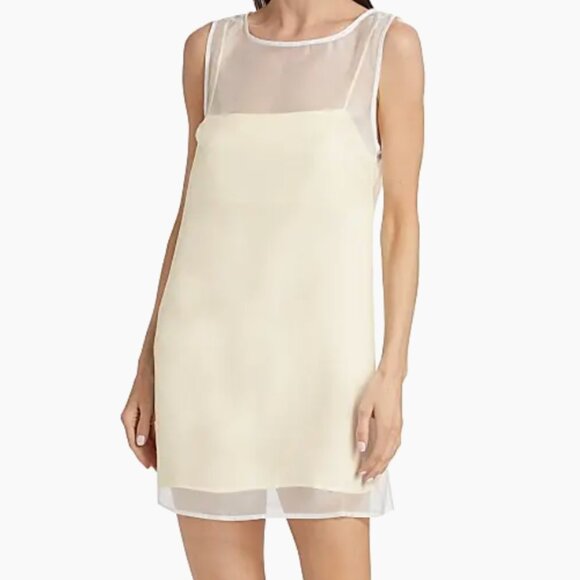 Reformation Dresses & Skirts - Reformation Vina Mesh Overlay Silk Minidress 4 Ivory